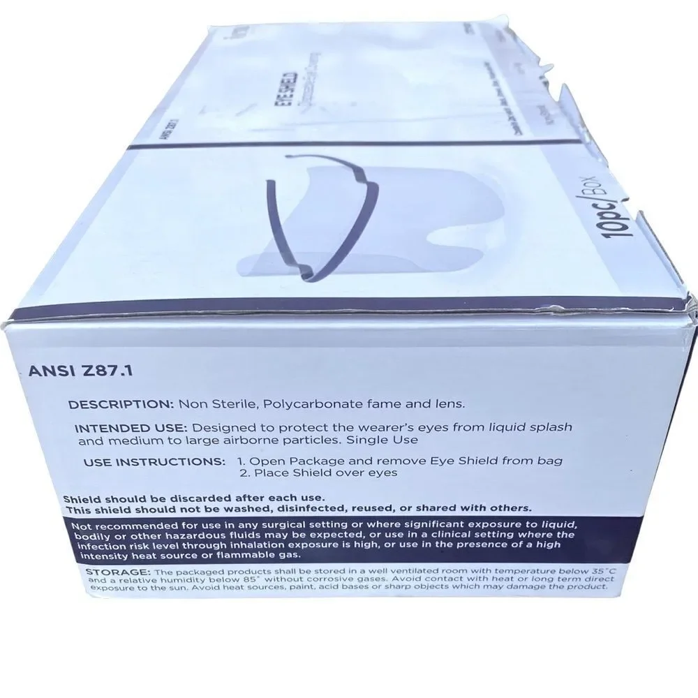 NIB New ICU Eye Shield Disposable Eye Covering/Safety 8 Total Anti Fog